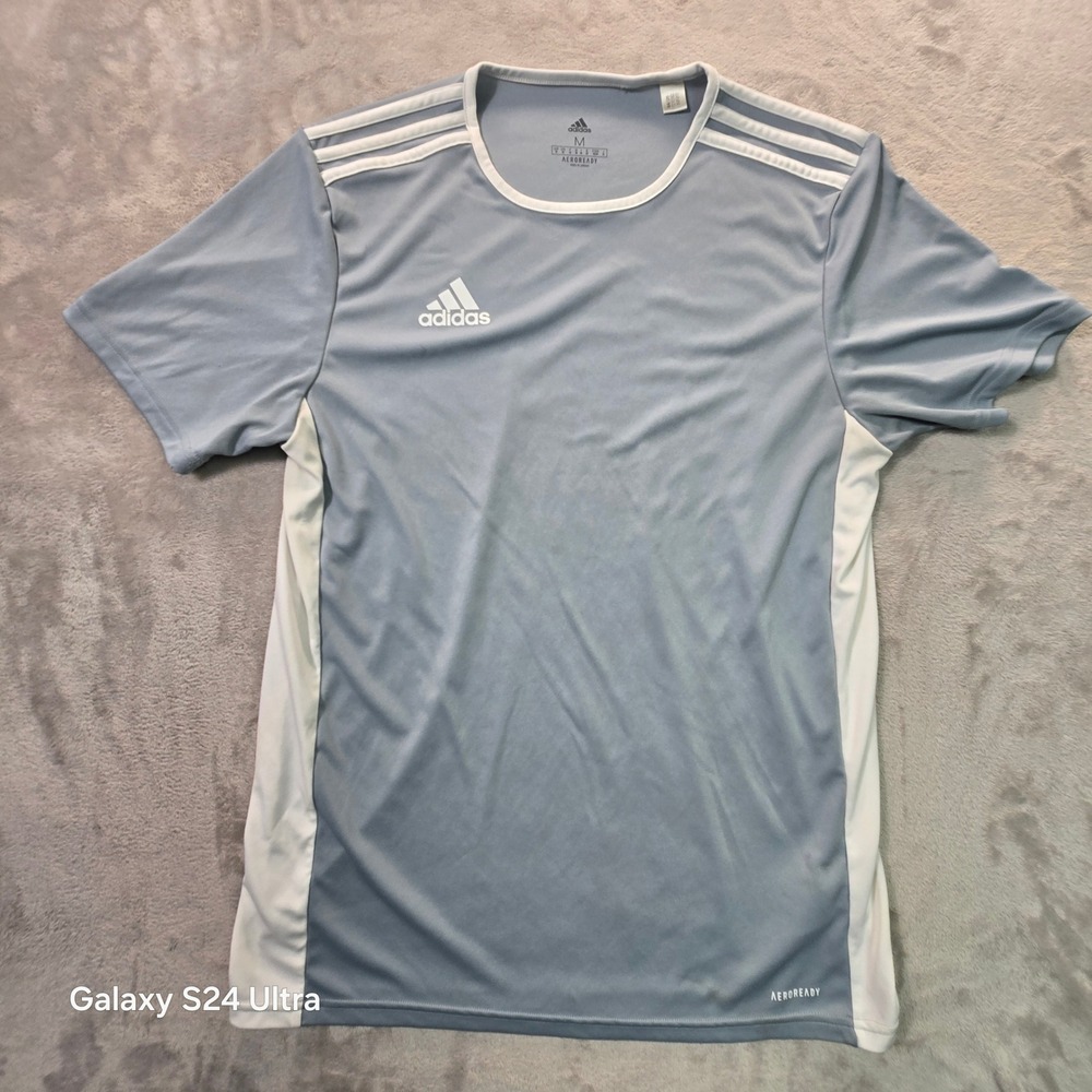 Adidas Aeroready Mens Soccer Training Shirt Blue White CD8382 Size M